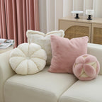 Square Cushion Cover Plush Microfiber Hidden Zipper Machine Washable