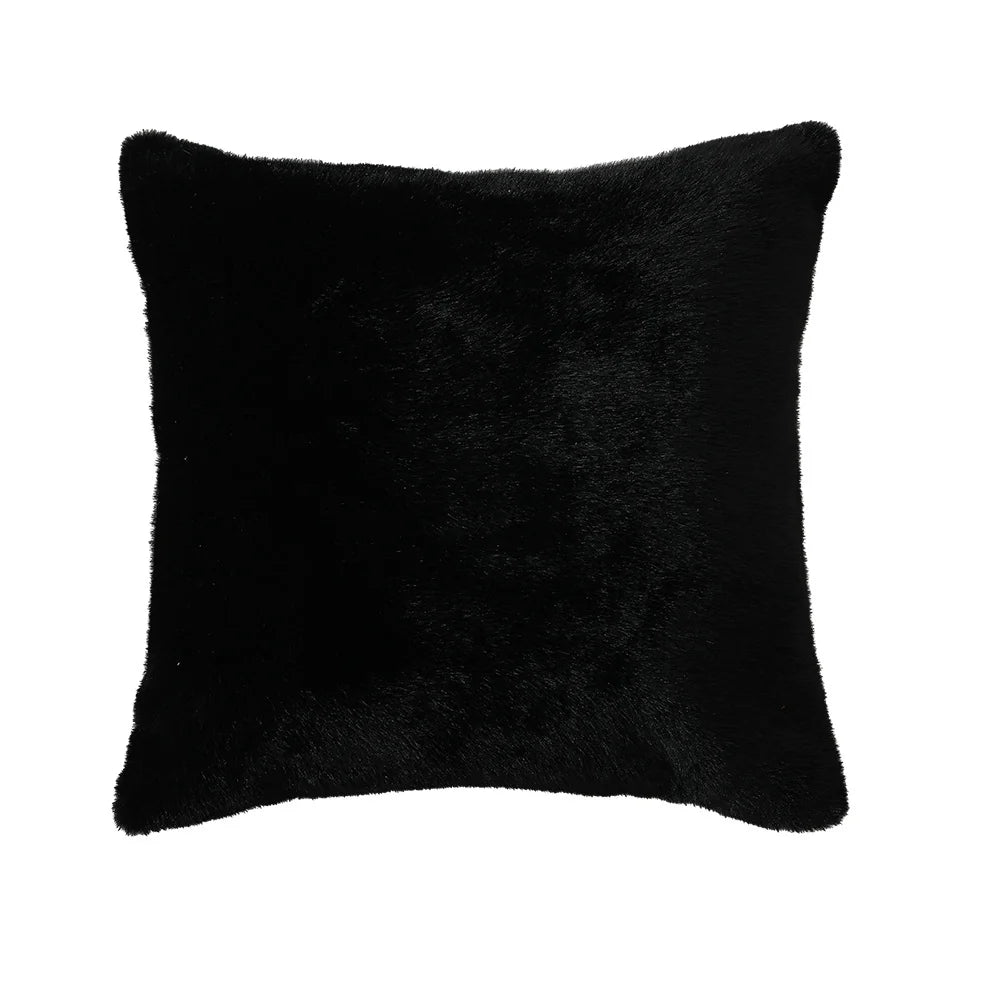 Square Cushion Cover Plush Microfiber Hidden Zipper Machine Washable