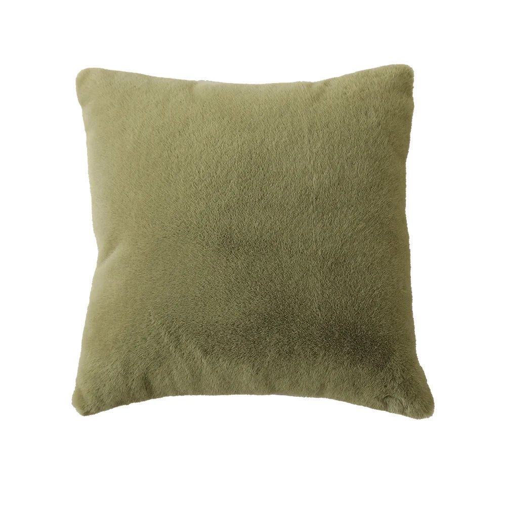 Square Cushion Cover Plush Microfiber Hidden Zipper Machine Washable