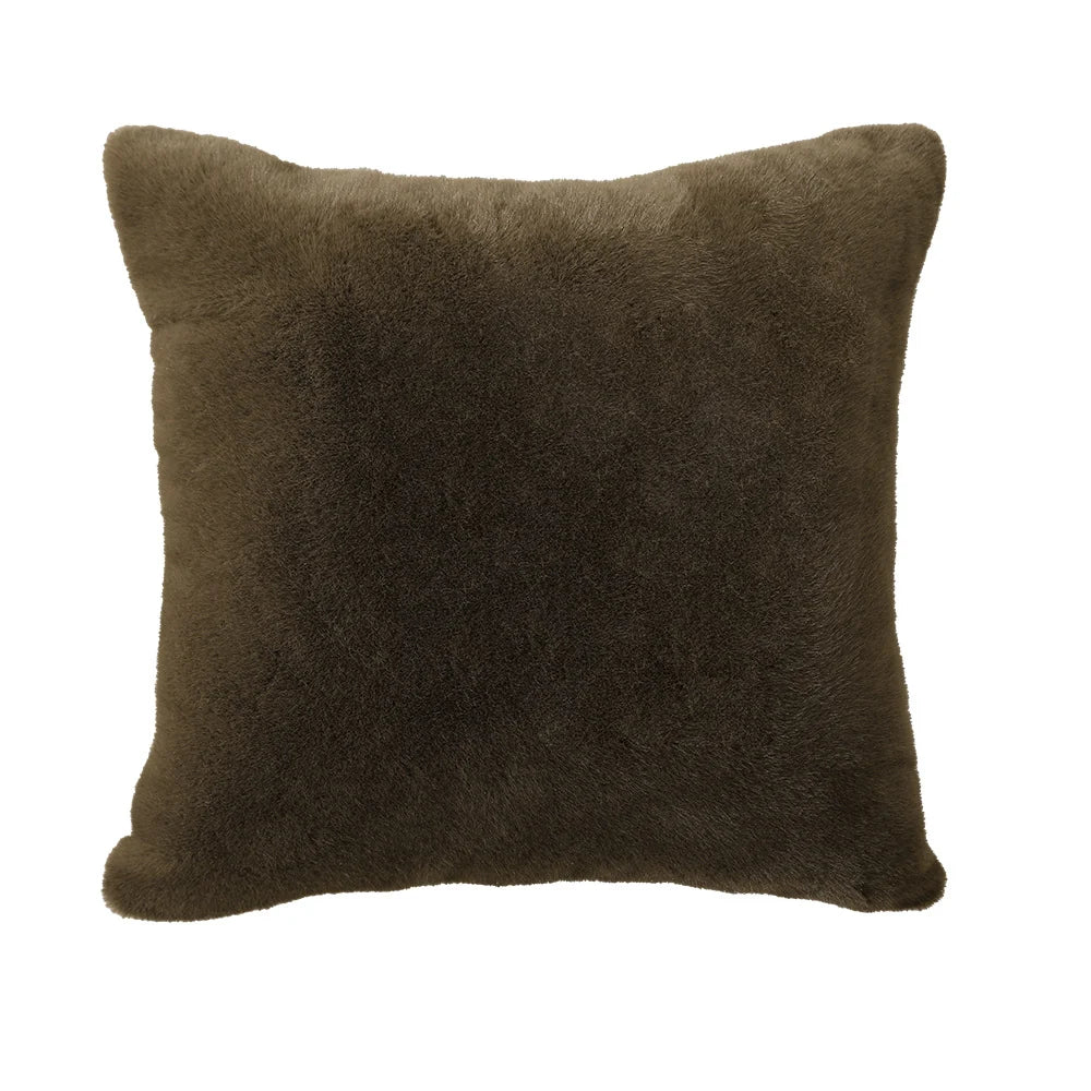 Square Cushion Cover Plush Microfiber Hidden Zipper Machine Washable