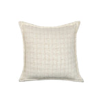 Square Cushion Cover Raised Knot Grid Cotton-Linen
