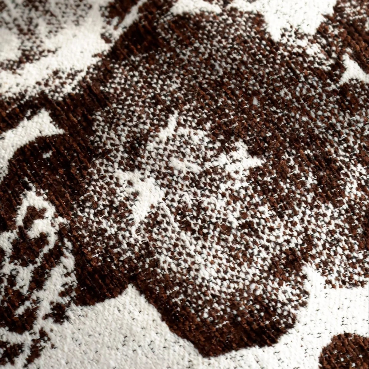 Square Cushion Cover Velvet-Like Raised Chenille Flower Concealed Zipper