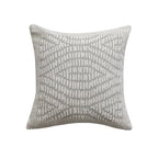 Square Cushion Cover Woven Circle Relief Cotton-Blend Hidden Zipper