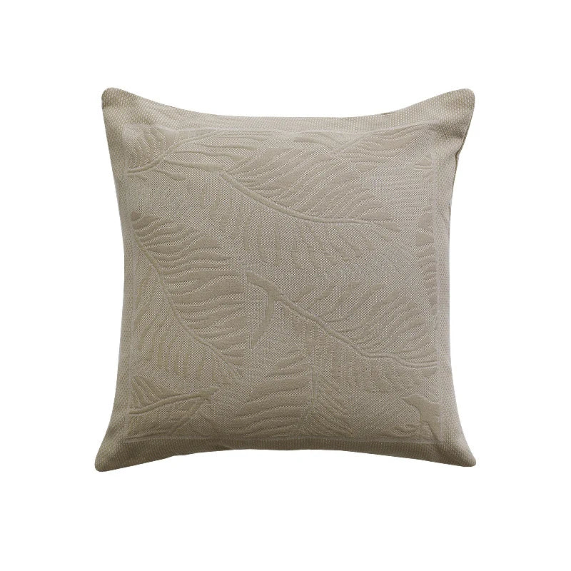 Square Cushion Cover Woven Circle Relief Cotton-Blend Hidden Zipper