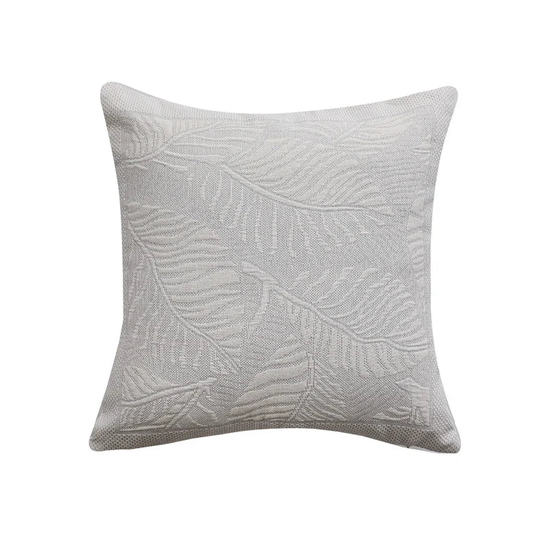 Square Cushion Cover Woven Circle Relief Cotton-Blend Hidden Zipper