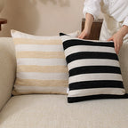 Square Cushion Cover Woven Cotton Blend Concealed Zipper