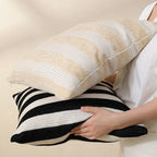 Square Cushion Cover Woven Cotton Blend Concealed Zipper