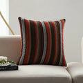Square Cushion Cover Woven Stripe Chenille & Concealed Zipper