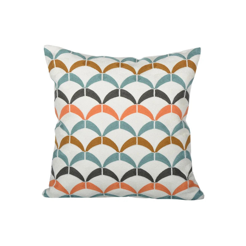 Square Cushion Jacquard Starfish Hidden Zipper & Removable Insert