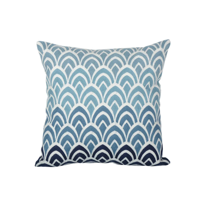Square Cushion Jacquard Starfish Hidden Zipper & Removable Insert