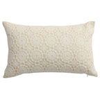 Square Decorative Cushion Linen Base & Crochet Overlay