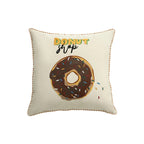 Square Decorative Pillow Embroidered Donut Concealed Zipper