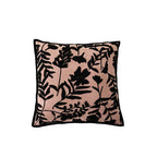 Square Decorative Pillow Flock Embroidery Piped Edge 18x18