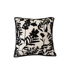 Square Decorative Pillow Flock Embroidery Piped Edge 18x18