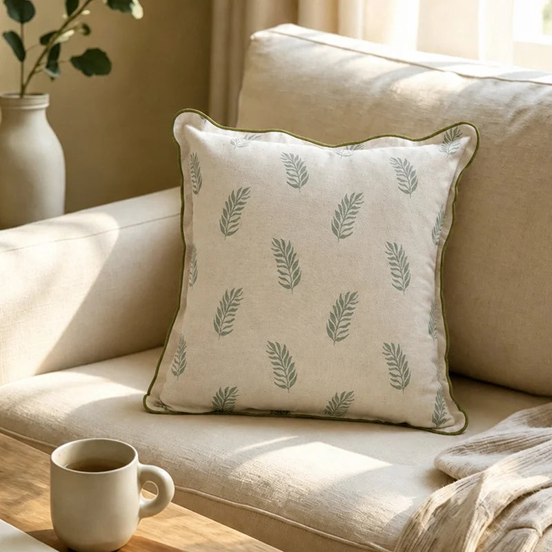 Square Decorative Pillow Floral Print Removable Cover Hypoallergenic Fill