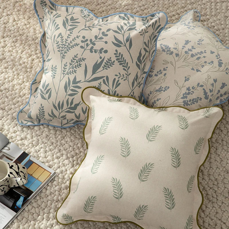 Square Decorative Pillow Floral Print Removable Cover Hypoallergenic Fill