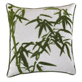 Square Decorative Pillow Hand-Tufted Bamboo Motif Linen-Look Cotton Blend