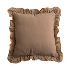 Square Decorative Pillow Ruffle Edge Linen-Look Removable Cover
