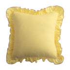 Square Decorative Pillow Ruffle Edge Linen-Look Removable Cover