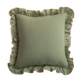 Square Decorative Pillow Ruffle Edge Linen-Look Removable Cover