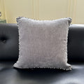 Square Decorative Pillow Soft Velvet Cover Contrasting Piping 18in
