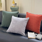 Square Decorative Pillow Soft Velvet Cover Contrasting Piping 18in