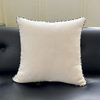 Square Decorative Pillow Soft Velvet Cover Contrasting Piping 18in