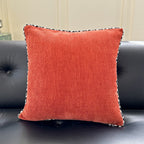 Square Decorative Pillow Soft Velvet Cover Contrasting Piping 18in
