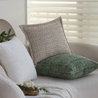 Square Pillow Cover Bouclé Tweed Hidden Zipper & Piped Trim