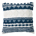 Square Pillow Cover Crocheted Appliques Tufted Cotton Blend
