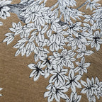 Square Pillow Cover Floral Jacquard Cotton-Linen Blend Velvet Piping