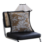 Square Pillow Cover Floral Jacquard Cotton-Linen Blend Velvet Piping