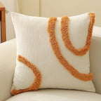 Square Pillow Cover Hand-Tufted Braided Circle Cotton Blend 18x18