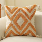 Square Pillow Cover Hand-Tufted Braided Circle Cotton Blend 18x18