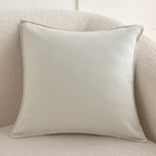 Square Pillow Cover Herringbone Texture & Piped Edge Hidden Zipper