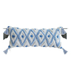 Square Pillow Cover Linen-Like Cotton Relief Tufting & Tassels