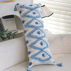 Square Pillow Cover Linen-Like Cotton Relief Tufting & Tassels