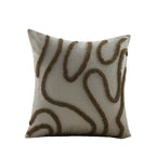 Square Pillow Cover Linen-Look Hand-Tufted Concealed Zipper 18x18in