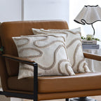 Square Pillow Cover Linen-Look Hand-Tufted Concealed Zipper 18x18in