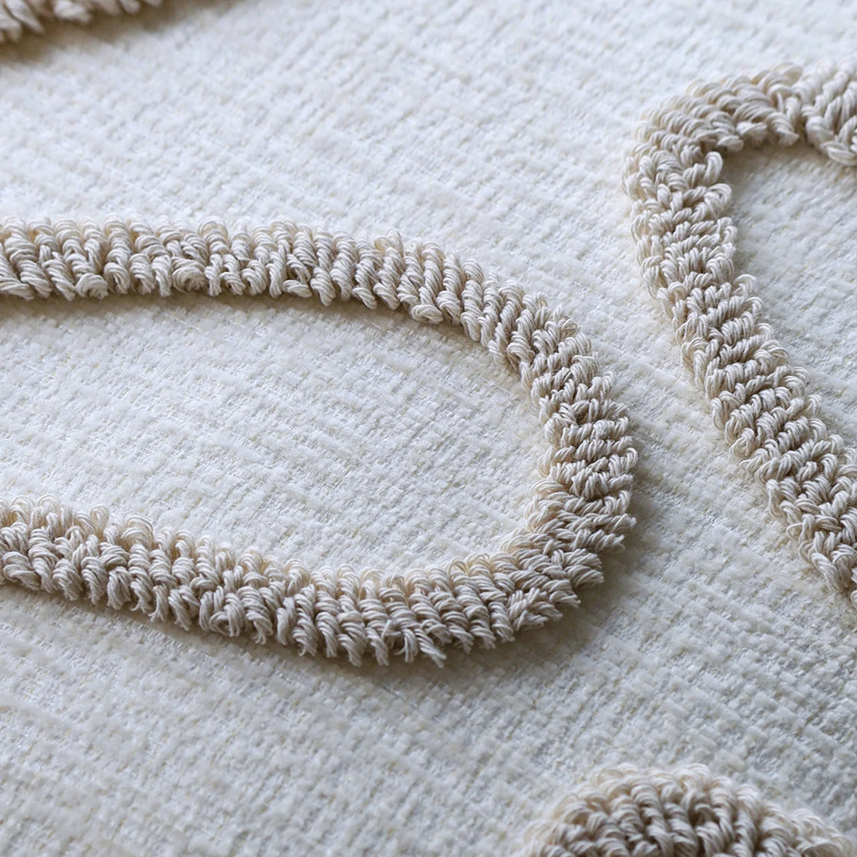 Square Pillow Cover Linen-Look Hand-Tufted Concealed Zipper 18x18in