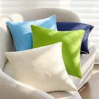 Square Pillow Cover Microvelvet Contrasting Piping Concealed Zipper