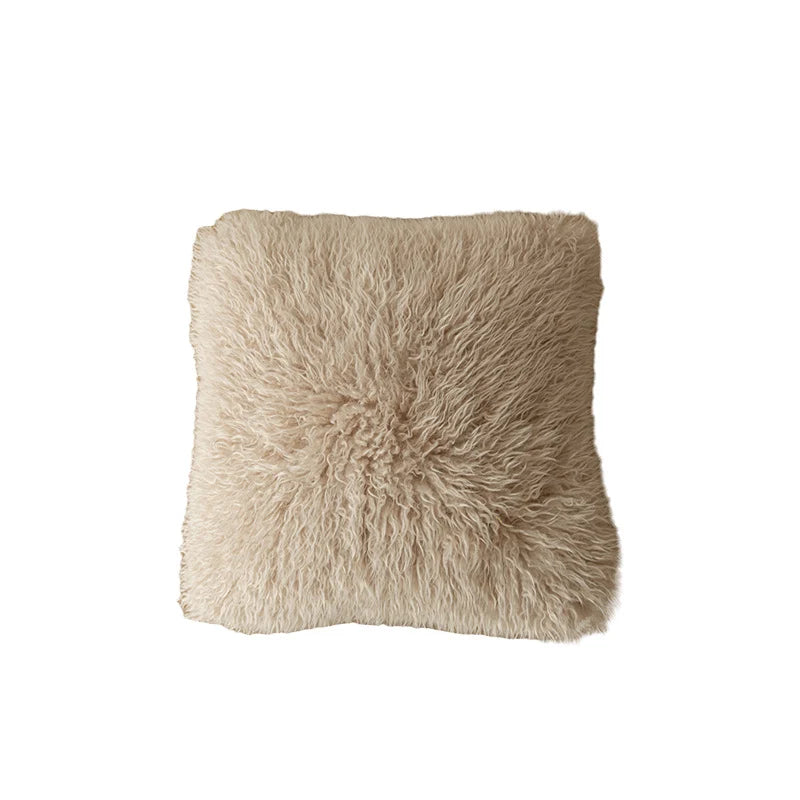 Square Pillow Cover Raised-Loop Tufted & Knotted Tassels
