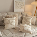 Square Pillow Cover Raised-Loop Tufted & Knotted Tassels