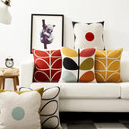 Square Pillow Cover Retro Scandi Dot Cotton-Linen Concealed Zipper