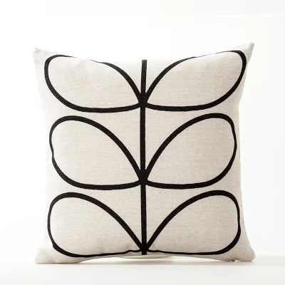 Square Pillow Cover Retro Scandi Dot Cotton-Linen Concealed Zipper