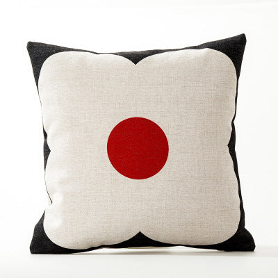Square Pillow Cover Retro Scandi Dot Cotton-Linen Concealed Zipper