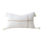 Square Pillow Two-Tone Knit & Linen Removable Cover 18x18