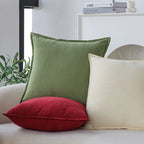 Square Pillowcase Linen-Cotton Hidden Zipper Hotel Style