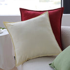 Square Pillowcase Linen-Cotton Hidden Zipper Hotel Style