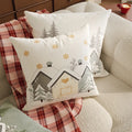 Square Throw Pillow Cover Embroidered Textured Plush Hidden Zipper